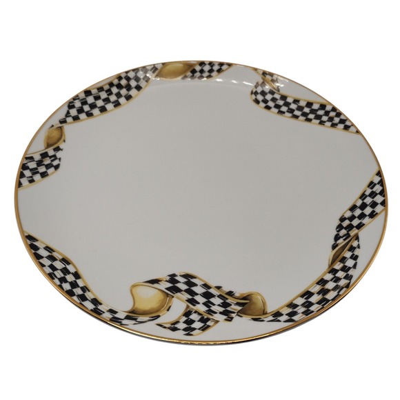 New Mackenzie Childs Thistle and‎ Bee Dinner Plate Retired Ribbon 41401 650A - Picture 2 of 10